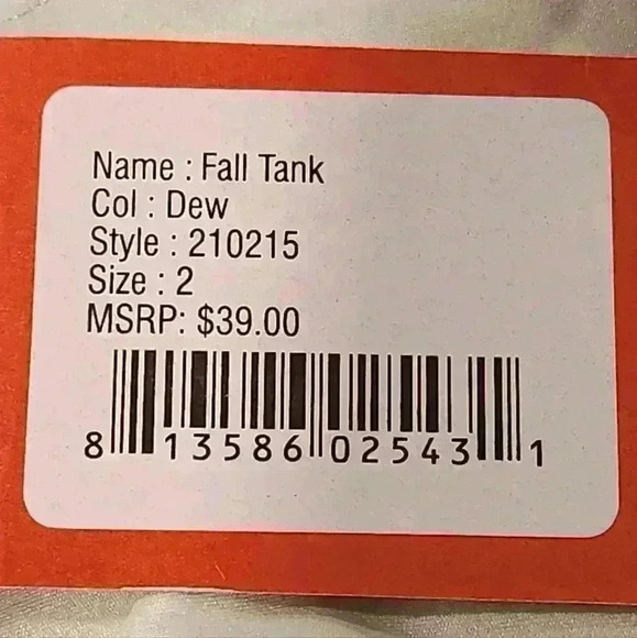 NEW NWT Oiselle Women's Fall Tank Top, Sz 2, Dew; $39 - Picture 5 of 5